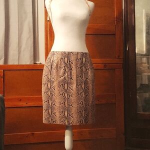 Snake skin print leather Mini-Skirt